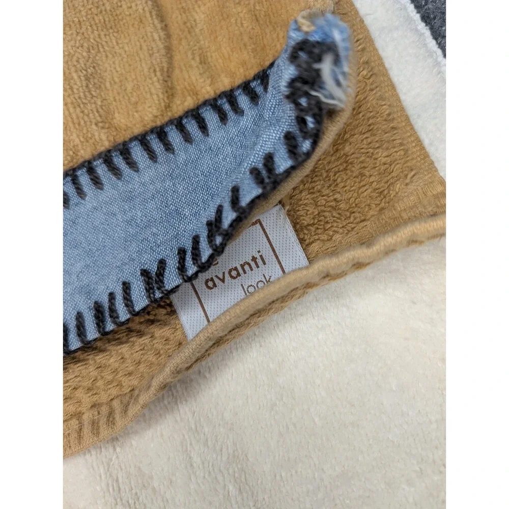 Avanti Towel Set Of 6 Southwest Aztec White & Tan Towels Bath, Hand & Wash Cloth
